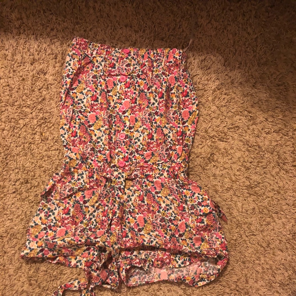 Floral Strapless  Romper